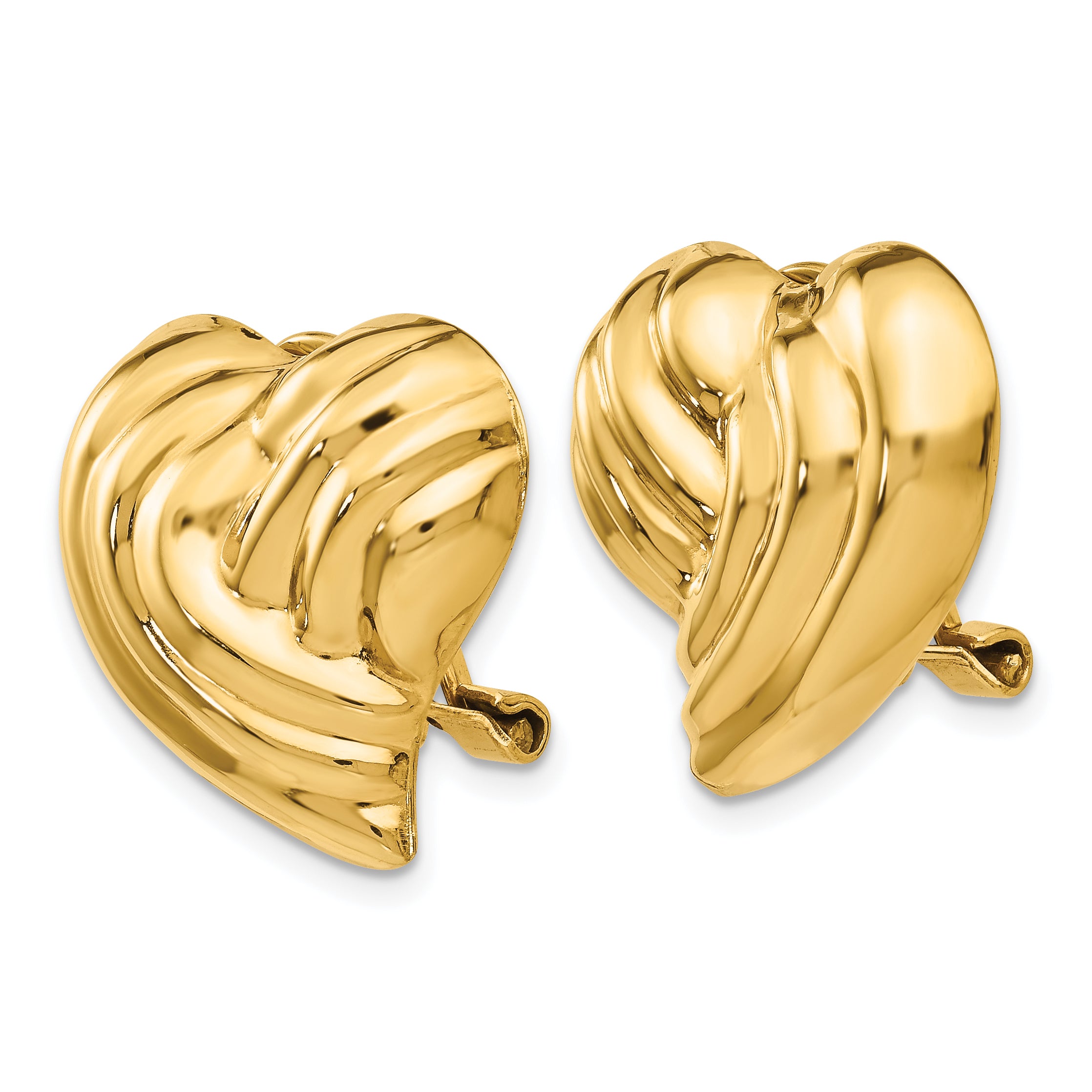 14k Non-pierced Heart Earrings Secondary image