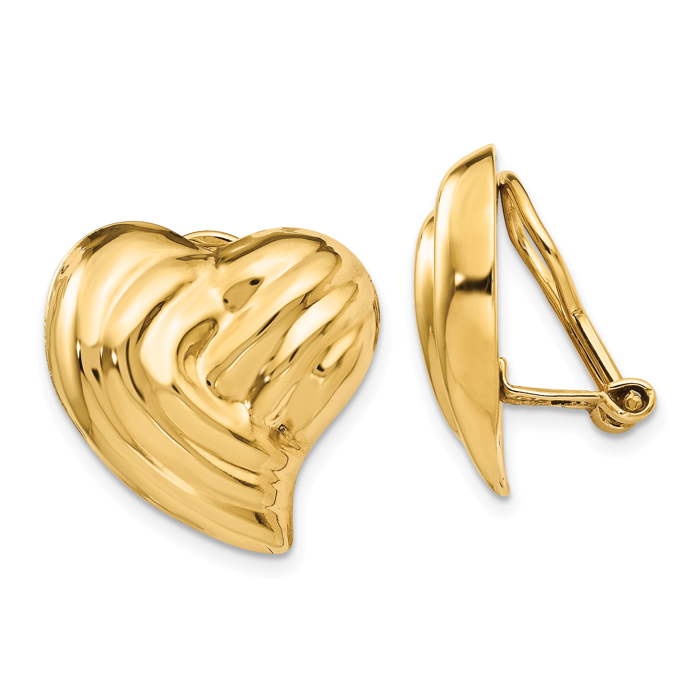 14k Non-pierced Heart Earrings Main image