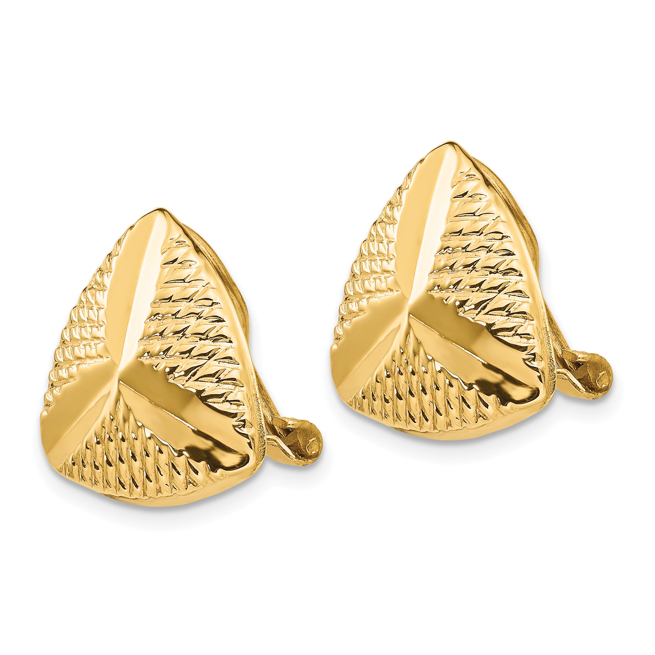 14K Gold Non-Pierced Button Earrings with Polished Finish for Women Secondary image