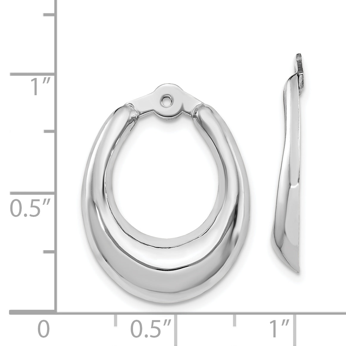 14K White Gold Polished Earring Jackets with Rhodium Finish  Timeless Elegance & Versatile Style