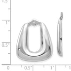 14K White Gold Polished Earring Jackets with Rhodium Finish Elegant Enhancers