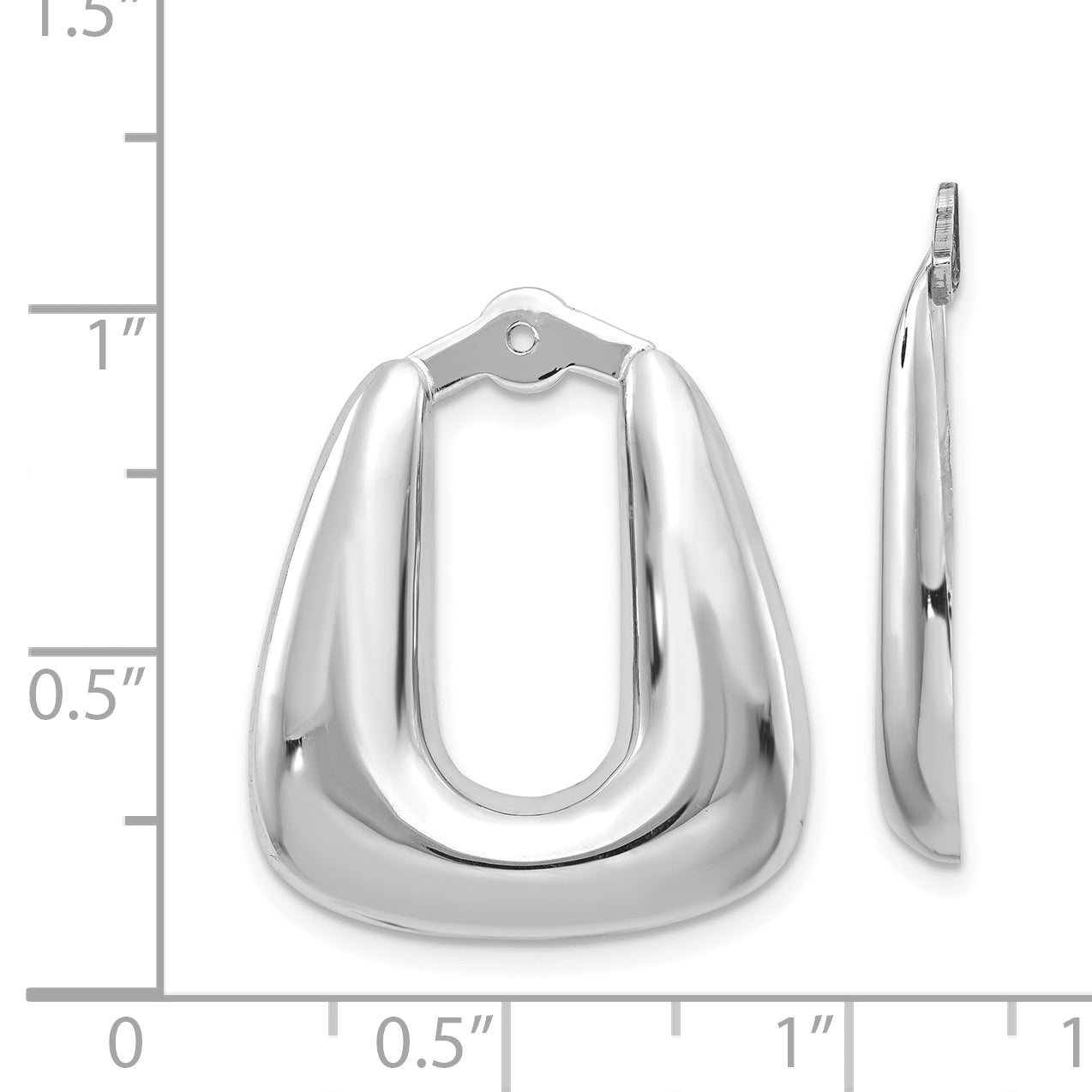 14K White Gold Polished Earring Jackets with Rhodium Finish Elegant Enhancers