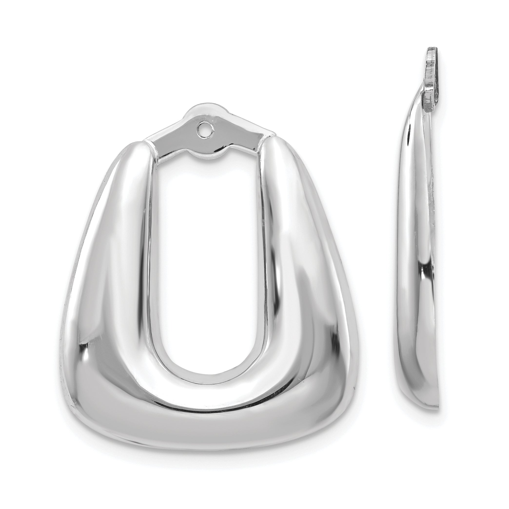14k White Gold Polished Hoop Earring Jackets Main image