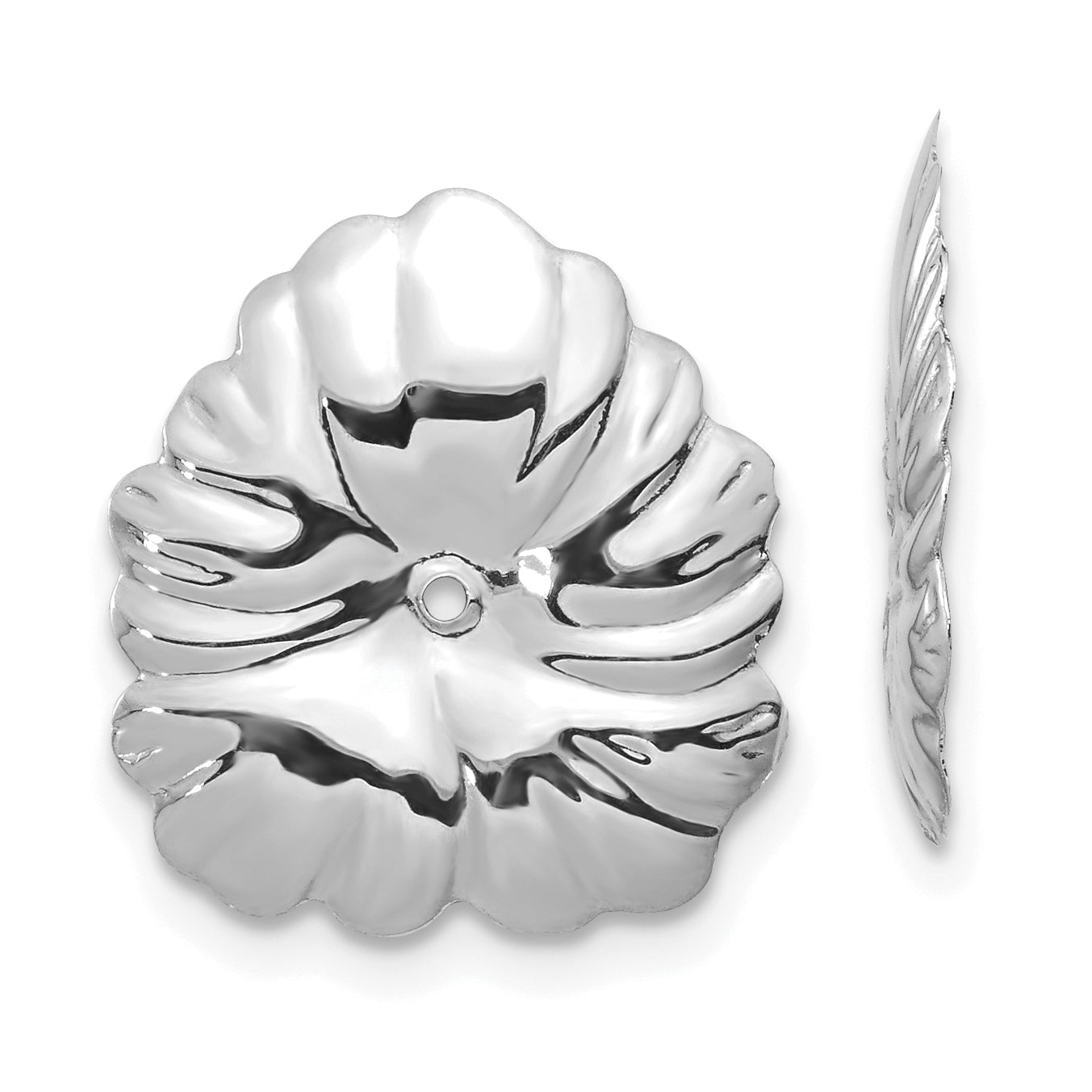 14k White Gold Floral Earring Jackets Main image