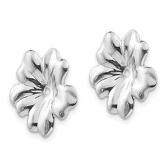 14k White Gold Floral Earring Jackets
