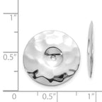 14K White Gold Hammered Disc Earring Jackets with Polished Finish for Women