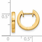 14K Gold Polished Hinged Hoop Earrings 2.5mm Unisex Classic Huggie Style
