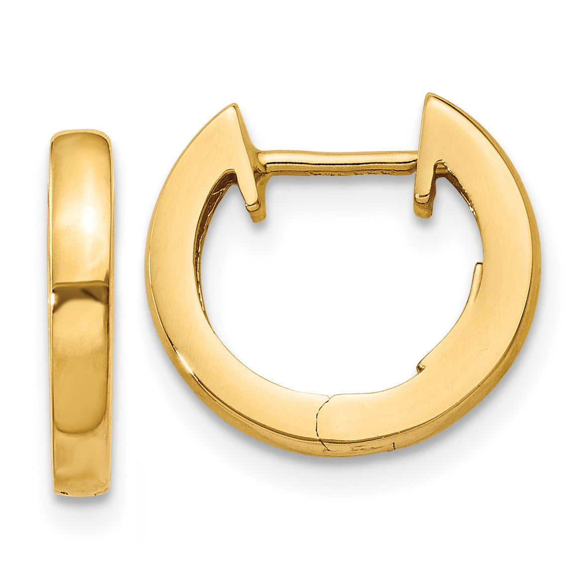 14k Polished 2MM Hinged Hoop Earrings Main image