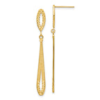14k Diamond-cut Dangle Post Earrings
