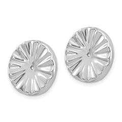 14K White Gold Earring Jackets with Rhodium Finish Solid Elegant Design
