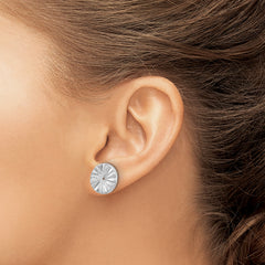 14K White Gold Earring Jackets with Rhodium Finish Solid Elegant Design