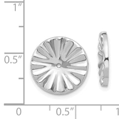 14K White Gold Earring Jackets with Rhodium Finish Solid Elegant Design