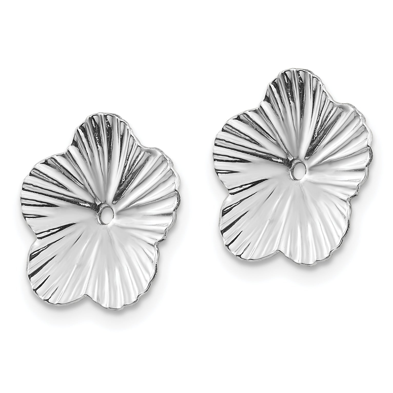 14K White Gold Earring Jackets with Rhodium Plating  Elegant Solid Design