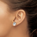 14K White Gold Earring Jackets with Rhodium Plating  Elegant Solid Design