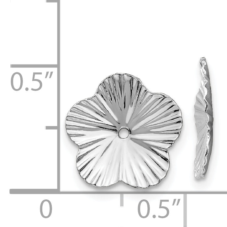 14K White Gold Earring Jackets with Rhodium Plating  Elegant Solid Design