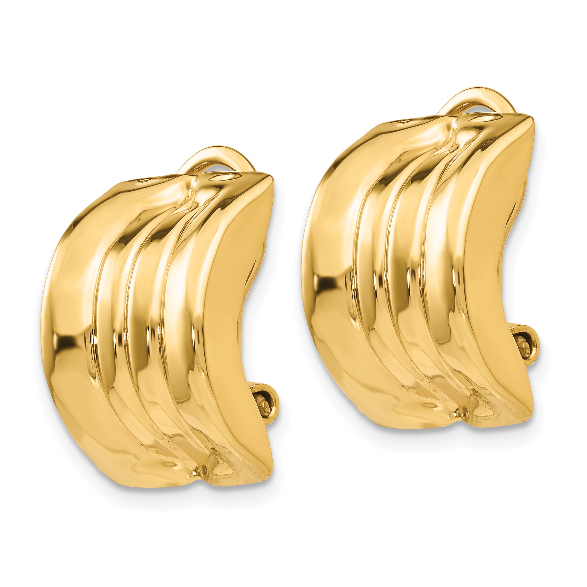14k Omega Clip Non-pierced Earrings Secondary image