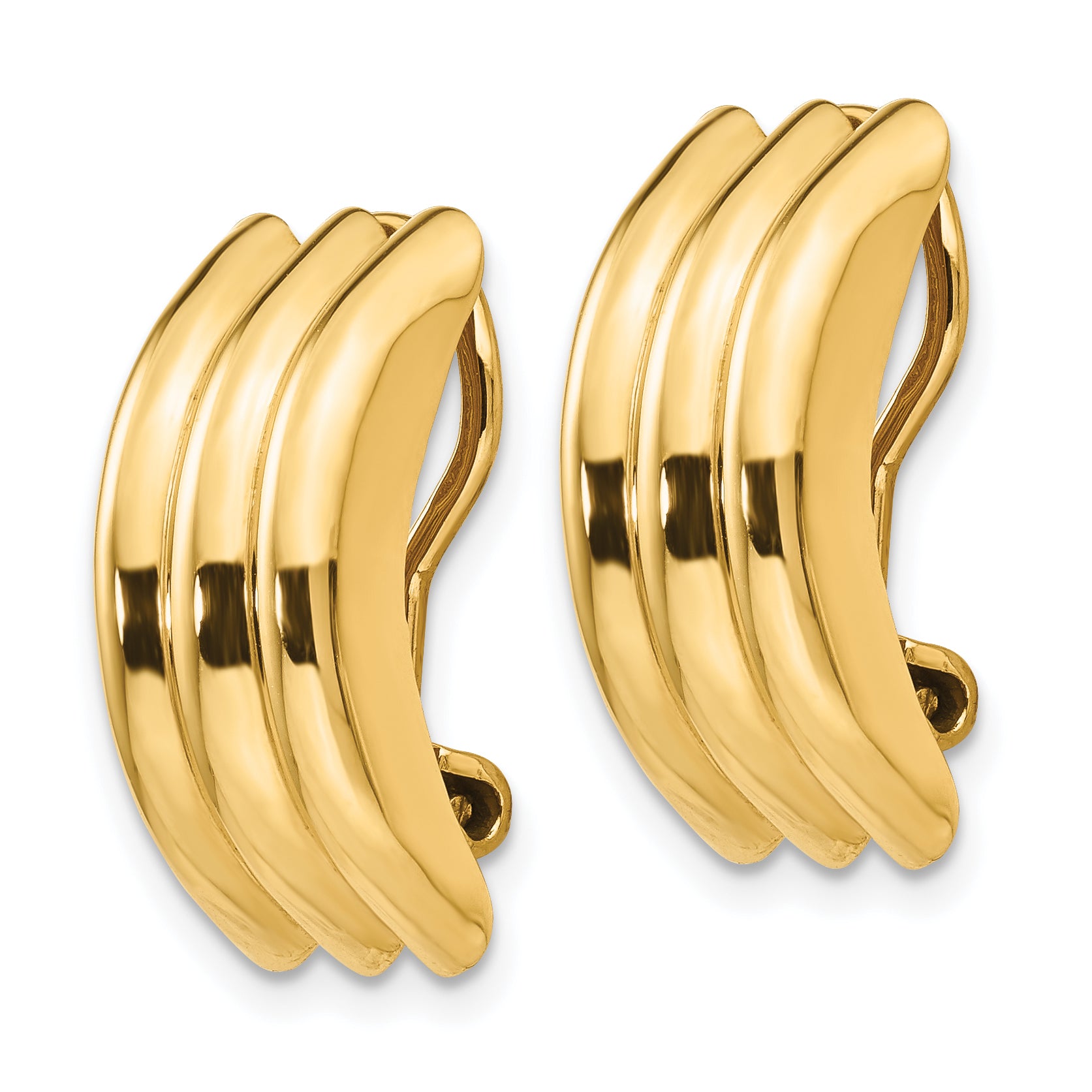 14k Omega Clip Non-pierced Earrings Secondary image
