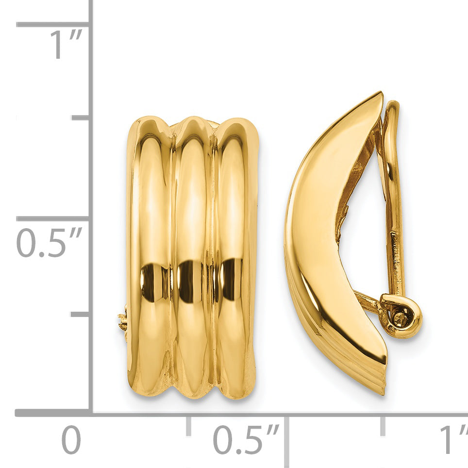 14k Omega Clip Non-pierced Earrings