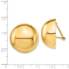 14k Omega Clip 24mm Half Ball Non-pierced Earrings