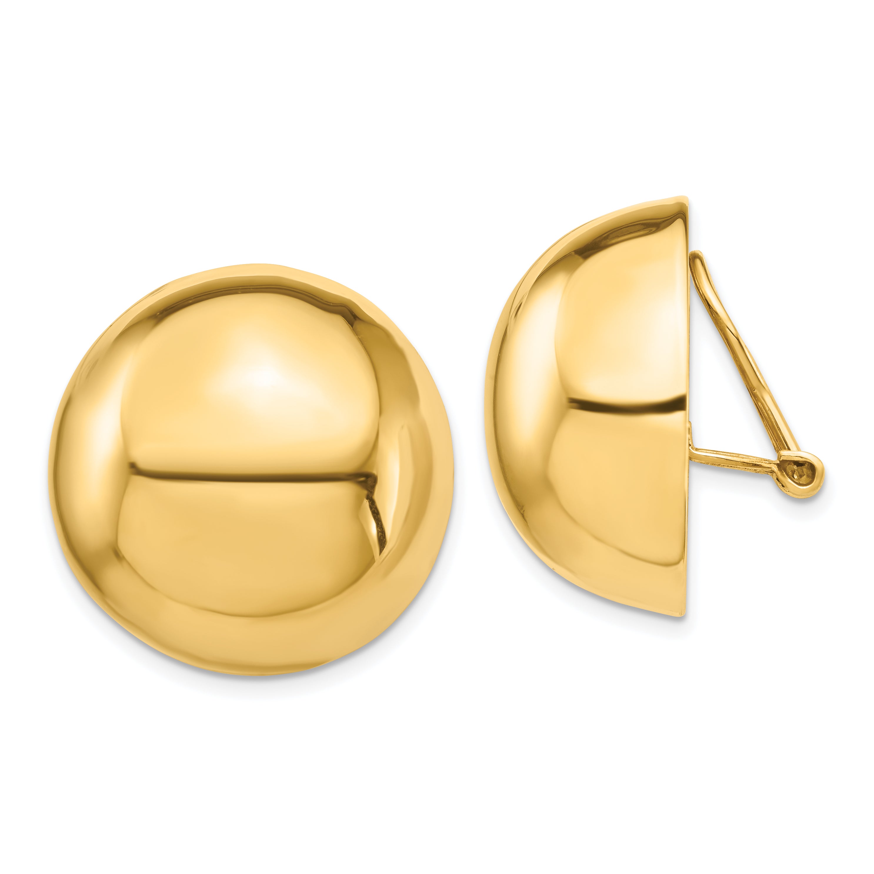 14k Omega Clip 24mm Half Ball Non-pierced Earrings Main image