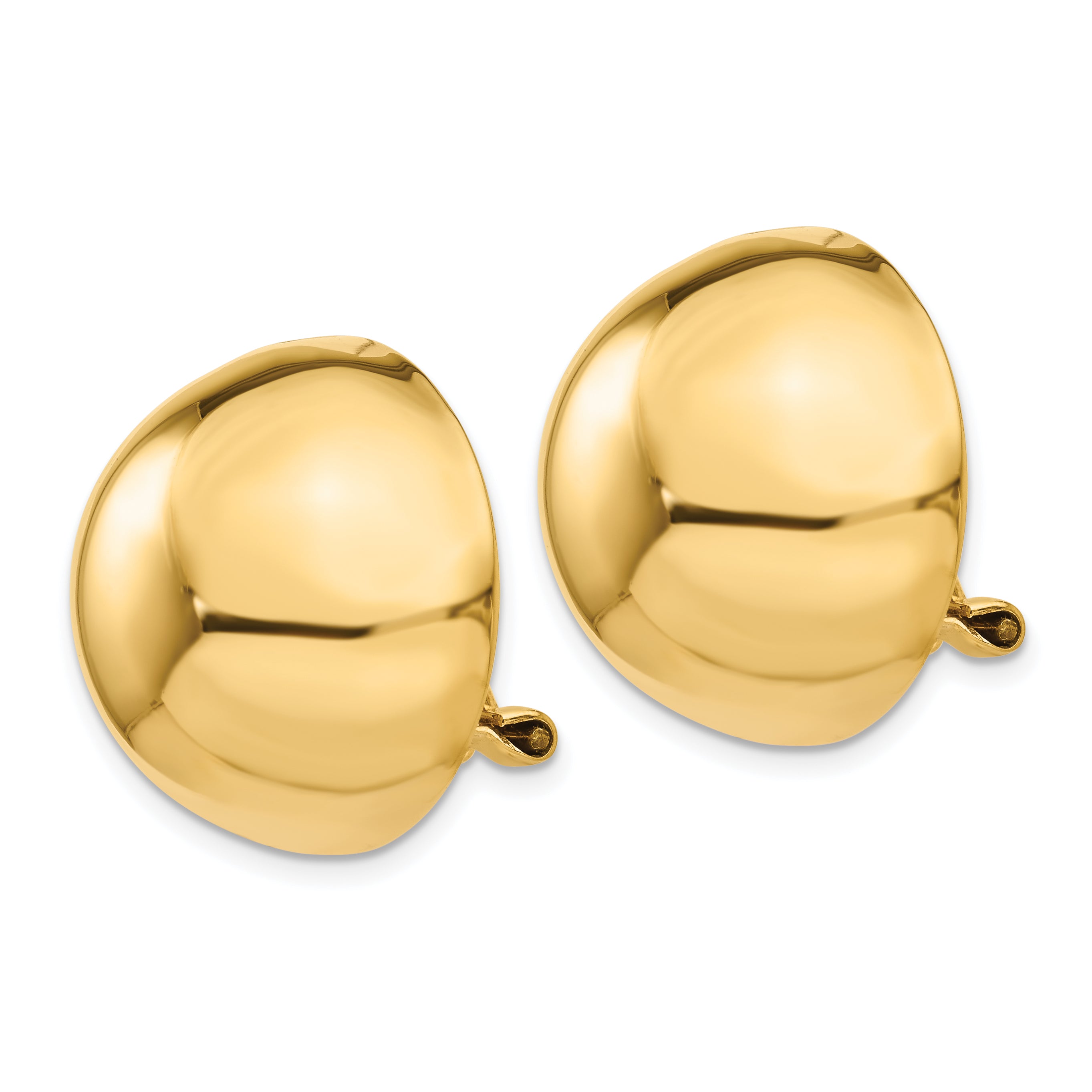 14k Omega Clip 20mm Half Ball Non-pierced Earrings Secondary image