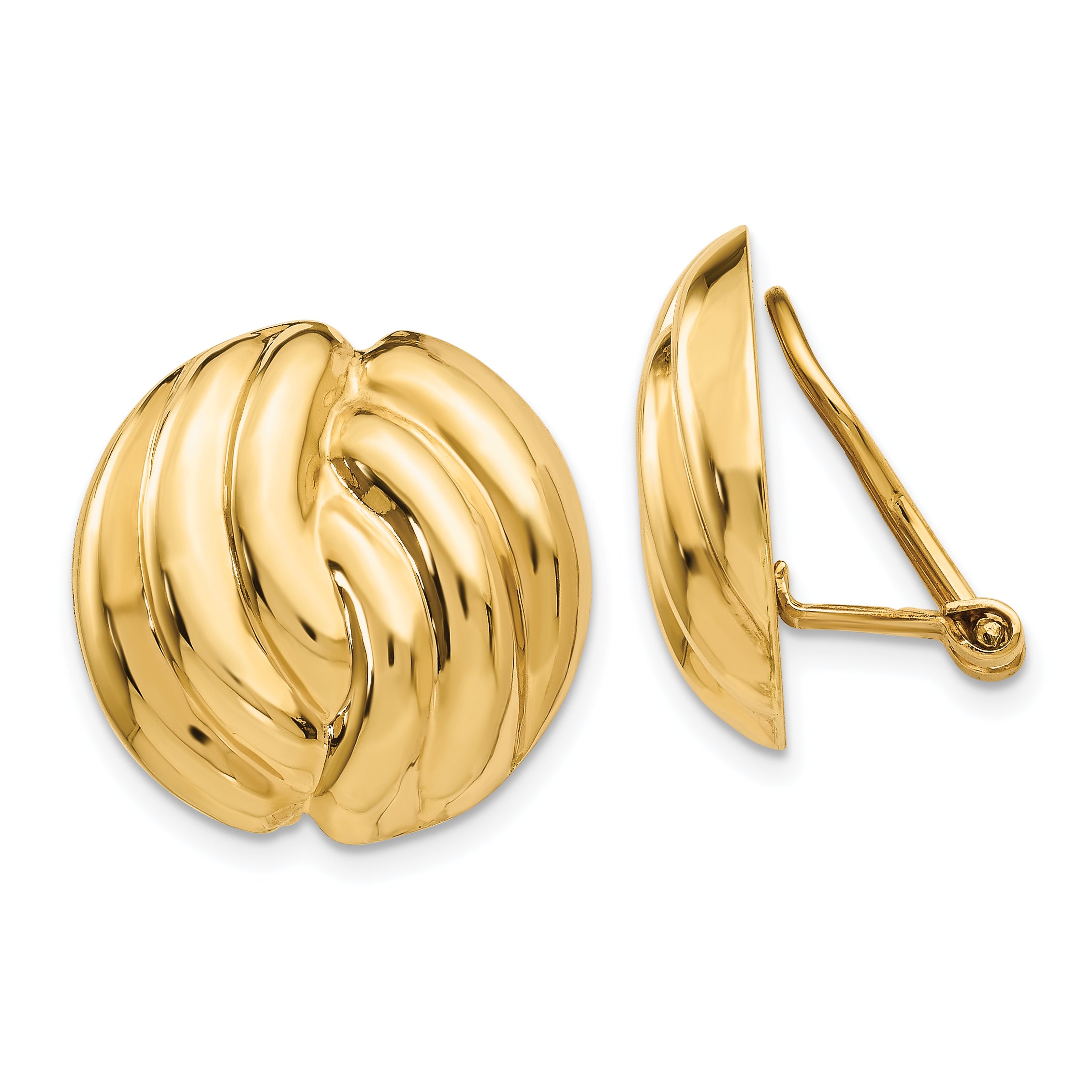 14k Omega Clip Polished Non-pierced Earrings Main image