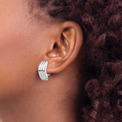 14k White Gold Omega Post Earrings
