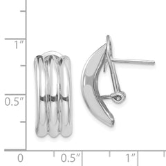 Sophia Jewelers 14K White Gold Polished Omega Post Earrings Elegant Solid Design