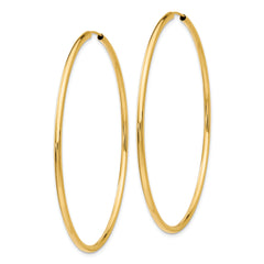 14K Gold Polished Endless Hoop Earrings for Women  60mm Bold Classic Style
