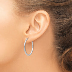 Sophia Jewelers 14K White Gold Endless Hoop Earrings with Polished Rhodium Finish
