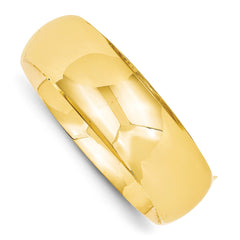 14K Gold Oversized Hinged Bangle Bracelet with Polished Finish