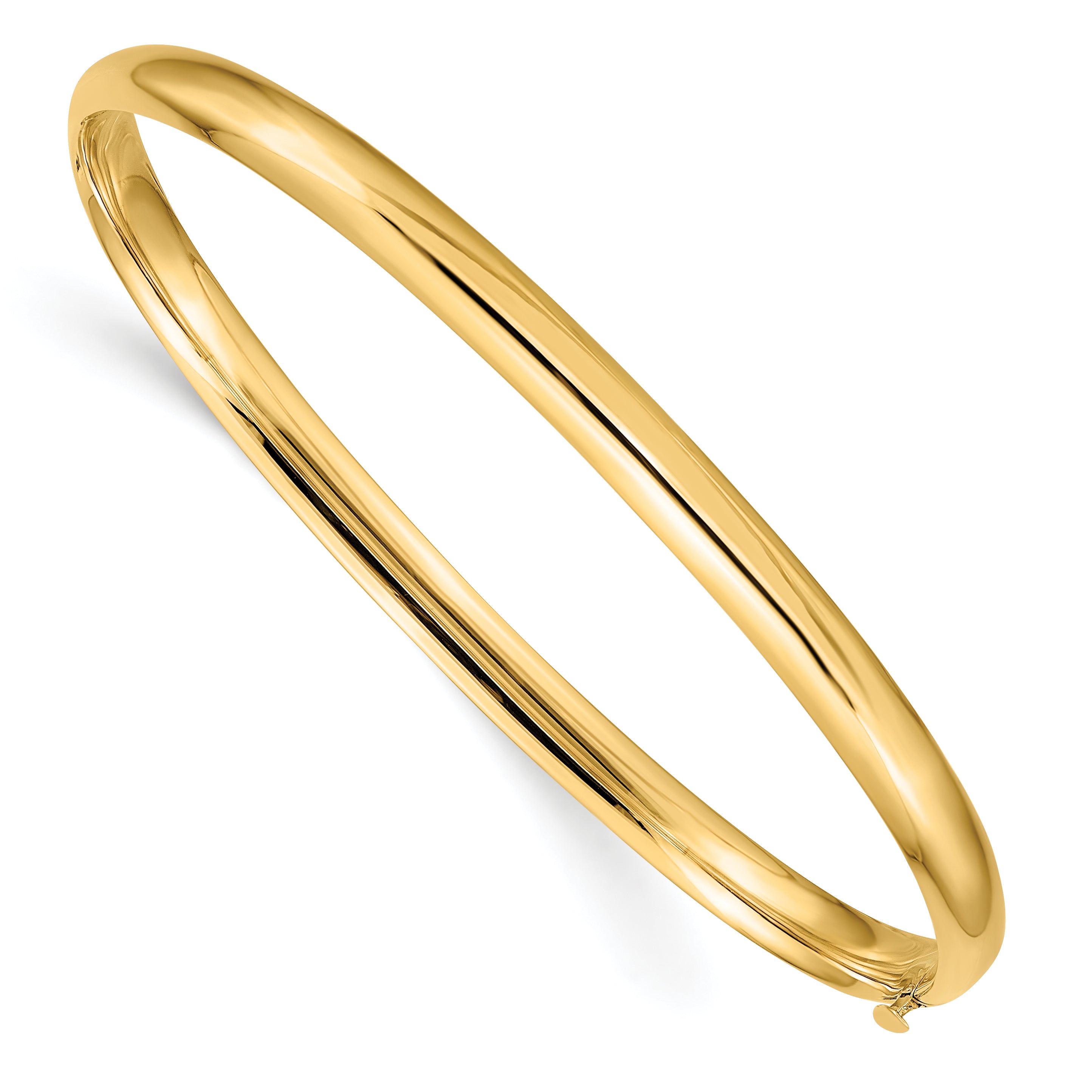 14k 3/16 Oversize High Polished Hinged Bangle Bracelet