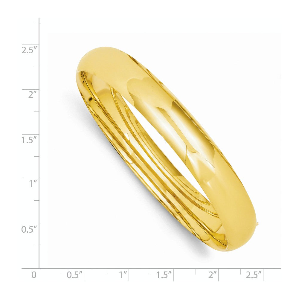 14K Gold Polished Hinged Bangle Bracelet with Safety Bar Secondary image