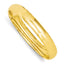14K Gold Polished Hinged Bangle Bracelet with Safety Bar
