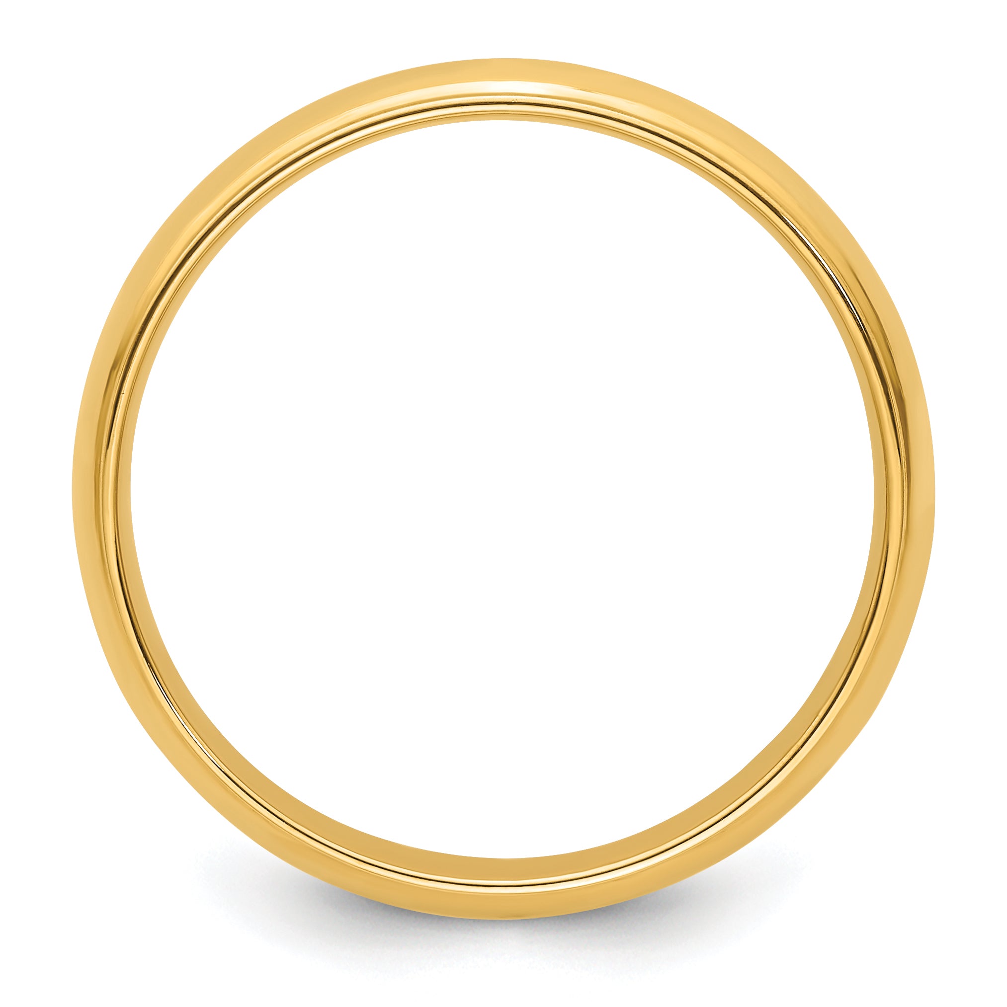 14k Yellow Gold 5mm Half Round with Edge Wedding Band Size 4 Secondary image