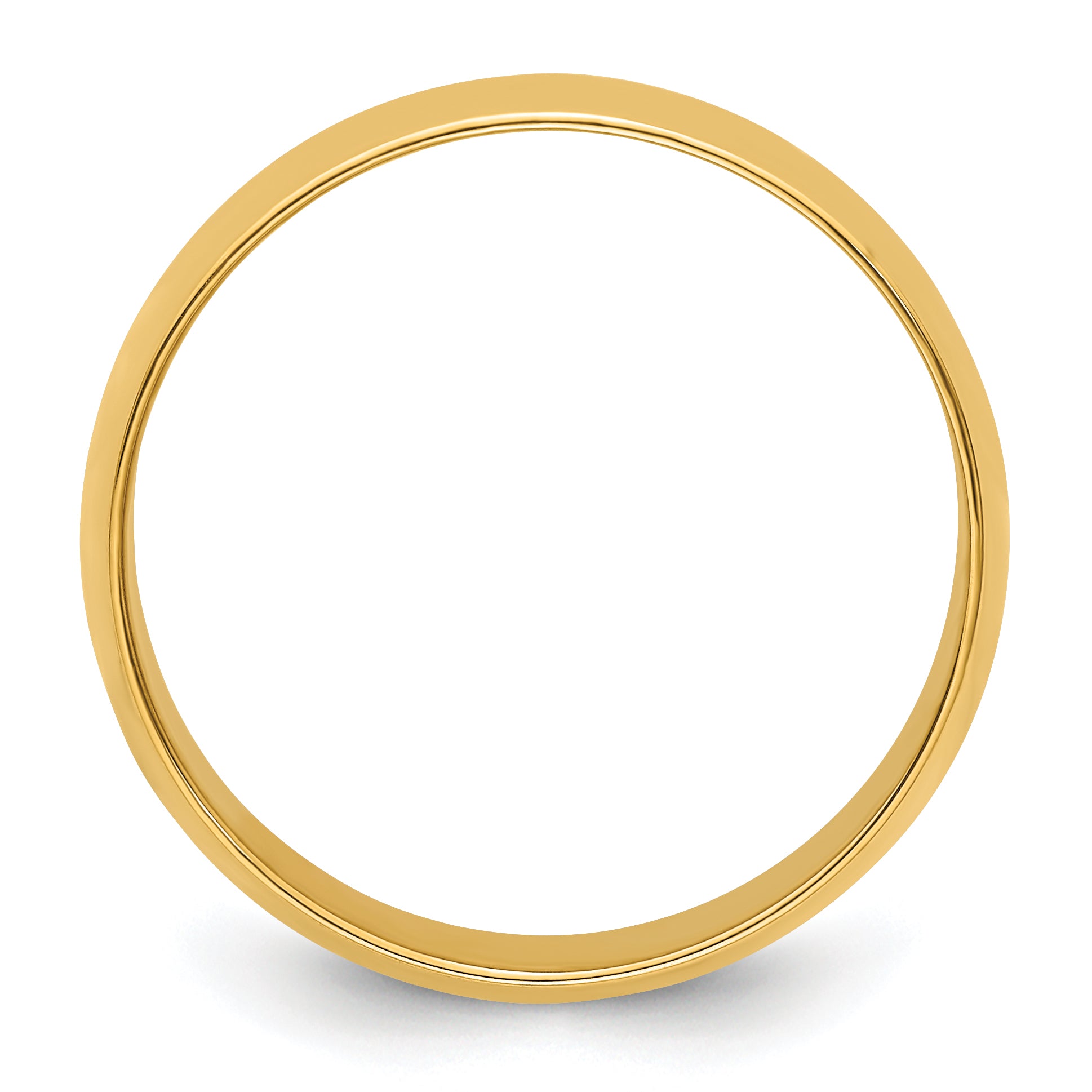14k Yellow Gold 7mm Lightweight Half Round Wedding Band Size 4