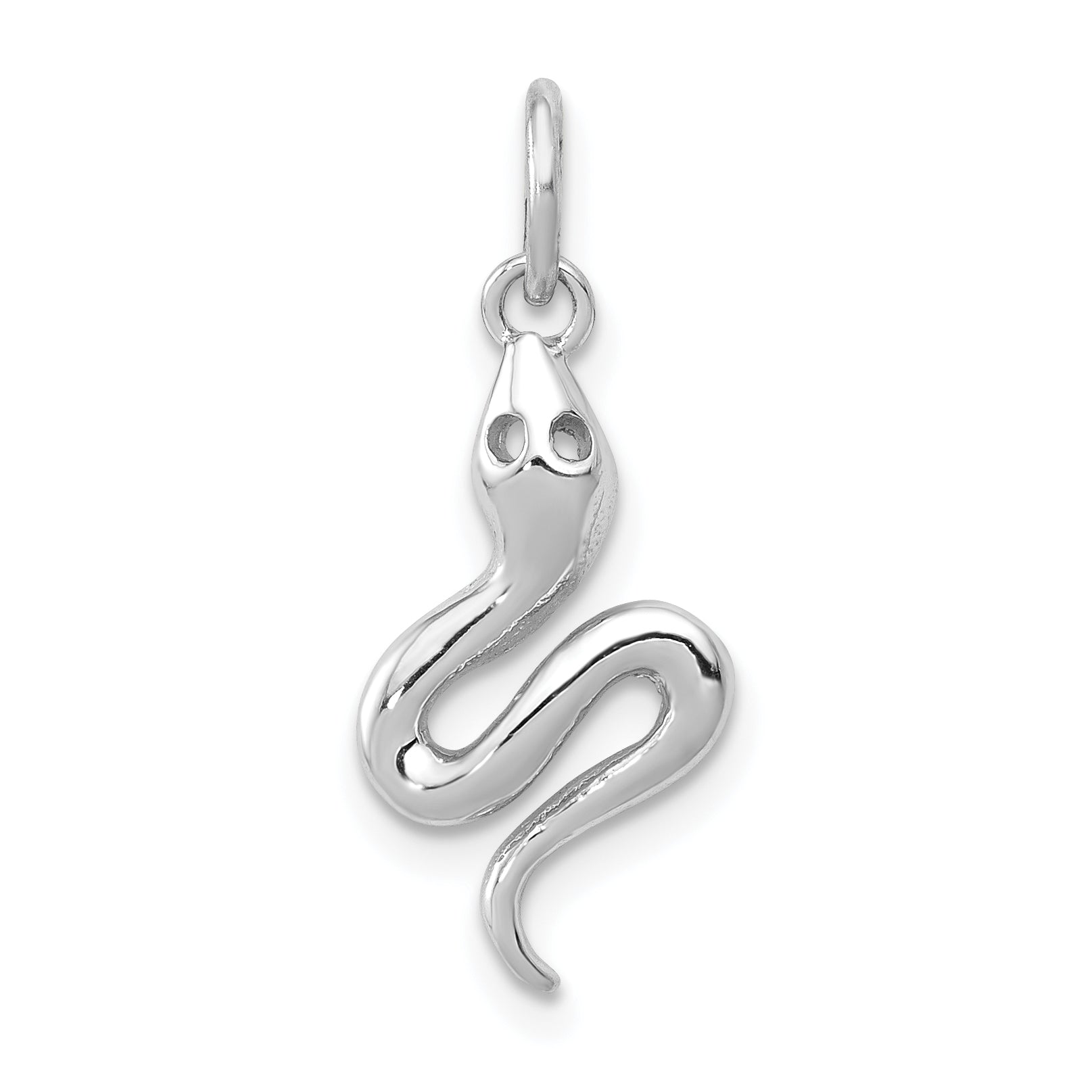 14k White Gold Solid Polished Snake Charm Main image