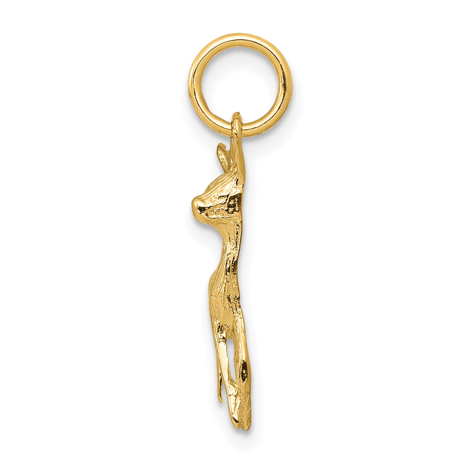 14K Gold Polished Deer Charm with Open-Back Design Elegant and Themed Secondary image