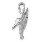 14K White Gold Hummingbird Chain Slide with Polished Finish Elegant Design