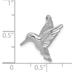 14K White Gold Hummingbird Chain Slide with Polished Finish Elegant Design