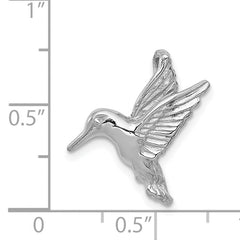 14K White Gold Hummingbird Chain Slide with Polished Finish Elegant Design