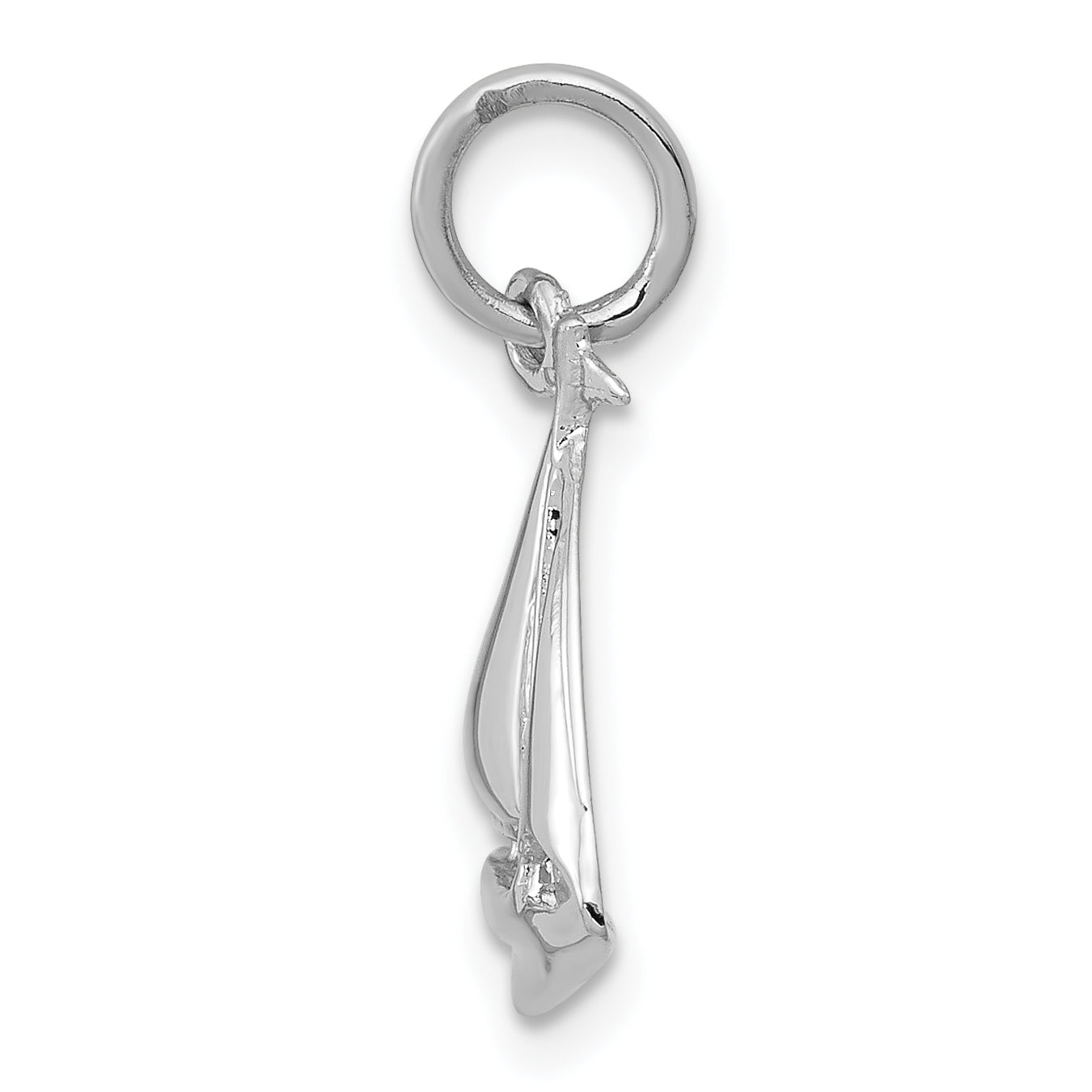 14K White Gold 3D Sailboat Charm with Polished Finish  Nautical Elegance Secondary image