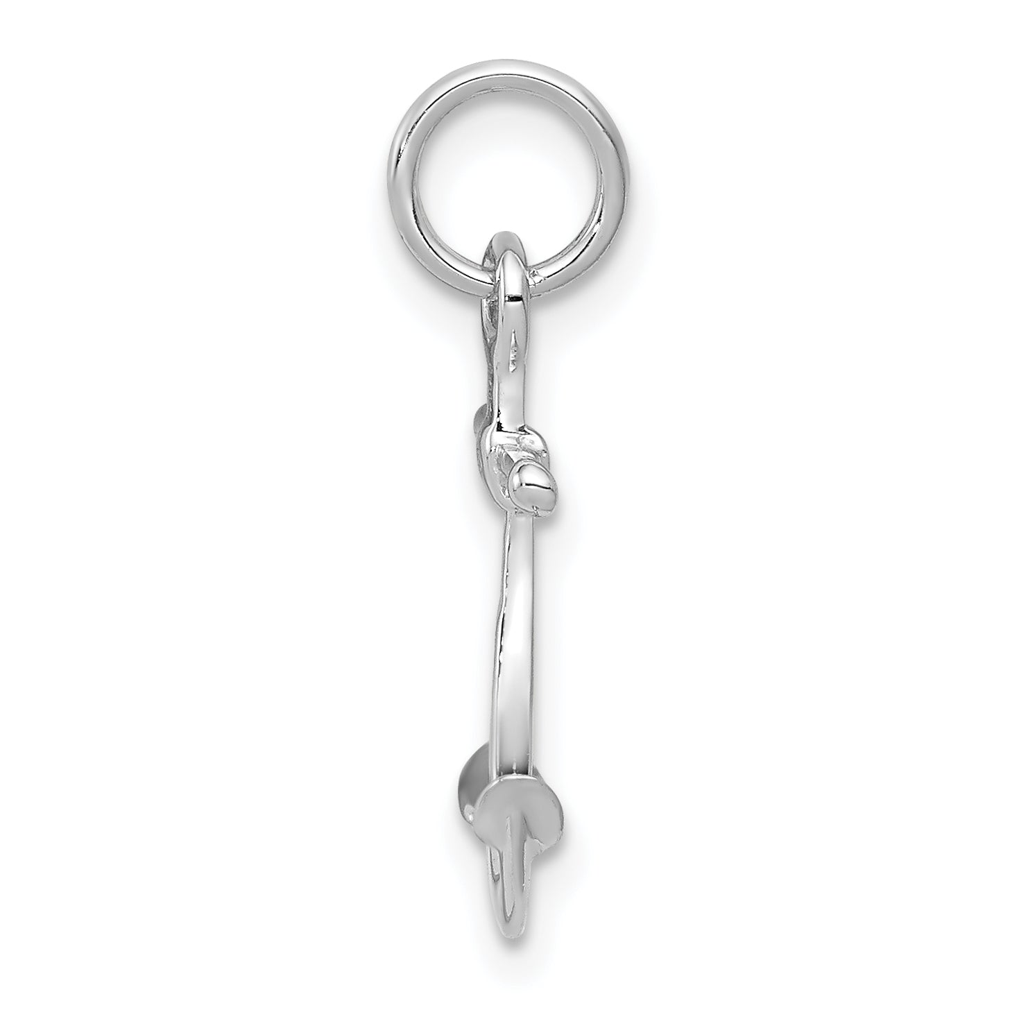 14K White Gold 3D Anchor Charm for Men with Polished Finish Secondary image