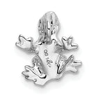 14K White Gold 3D Frog Charm with Polished Finish  Unique Themed Design