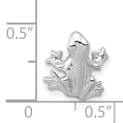 14K White Gold 3D Frog Charm with Polished Finish  Unique Themed Design