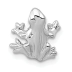 14k White Gold Solid Polished 3-D Frog Charm