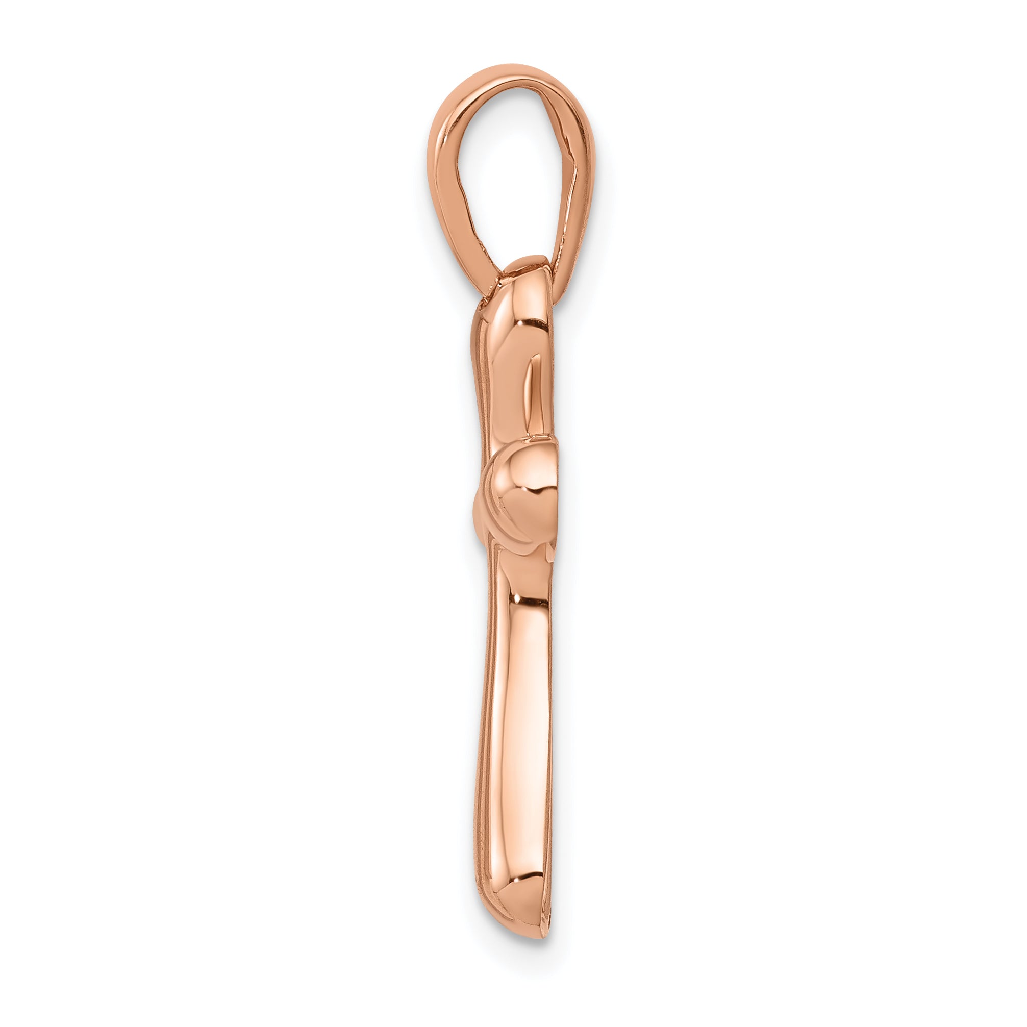 14K Rose Gold Freeform Cross Pendant with Elegant Open Back Design Secondary image