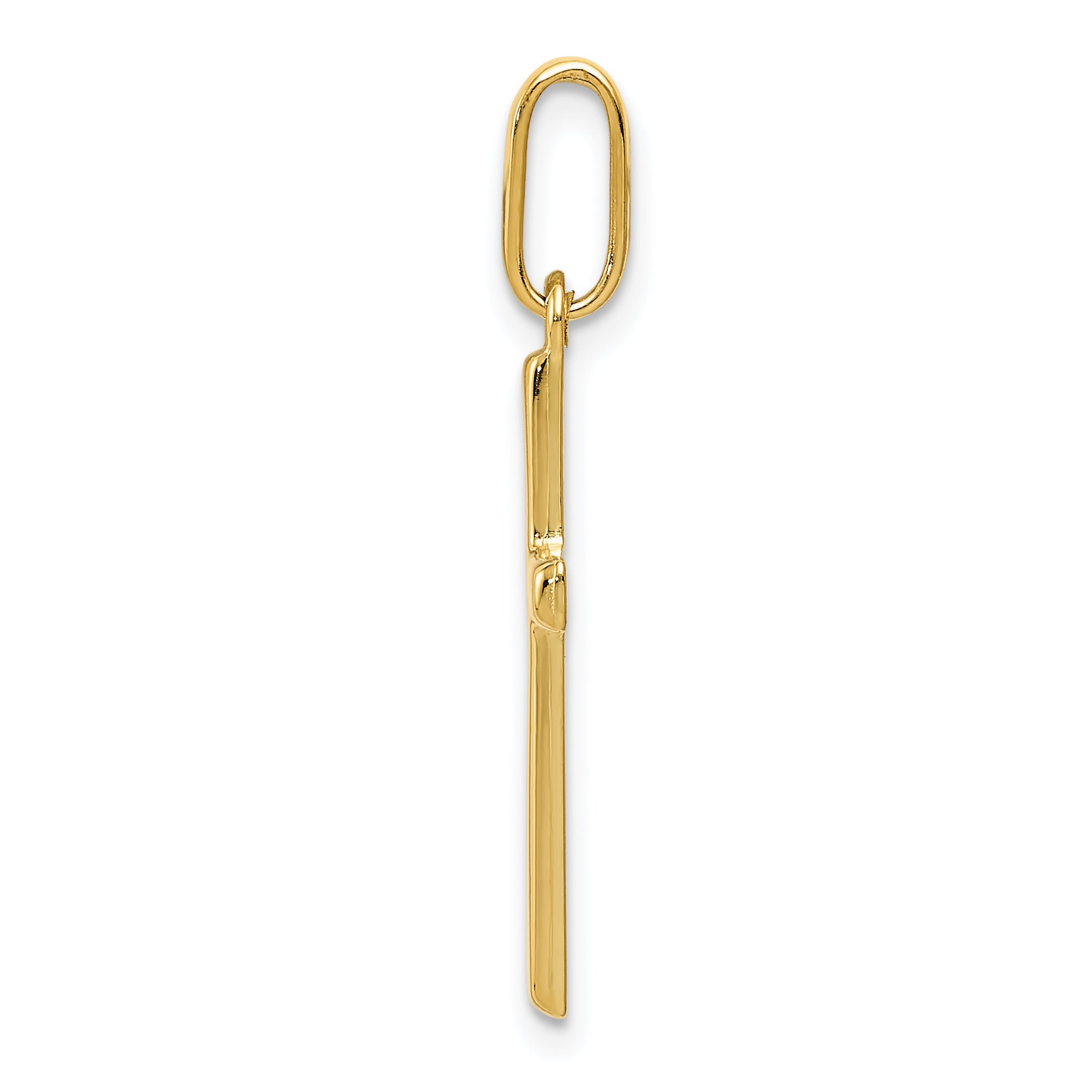 14K Gold Hollow Cross Pendant with Polished Finish Elegant and Lightweight Secondary image