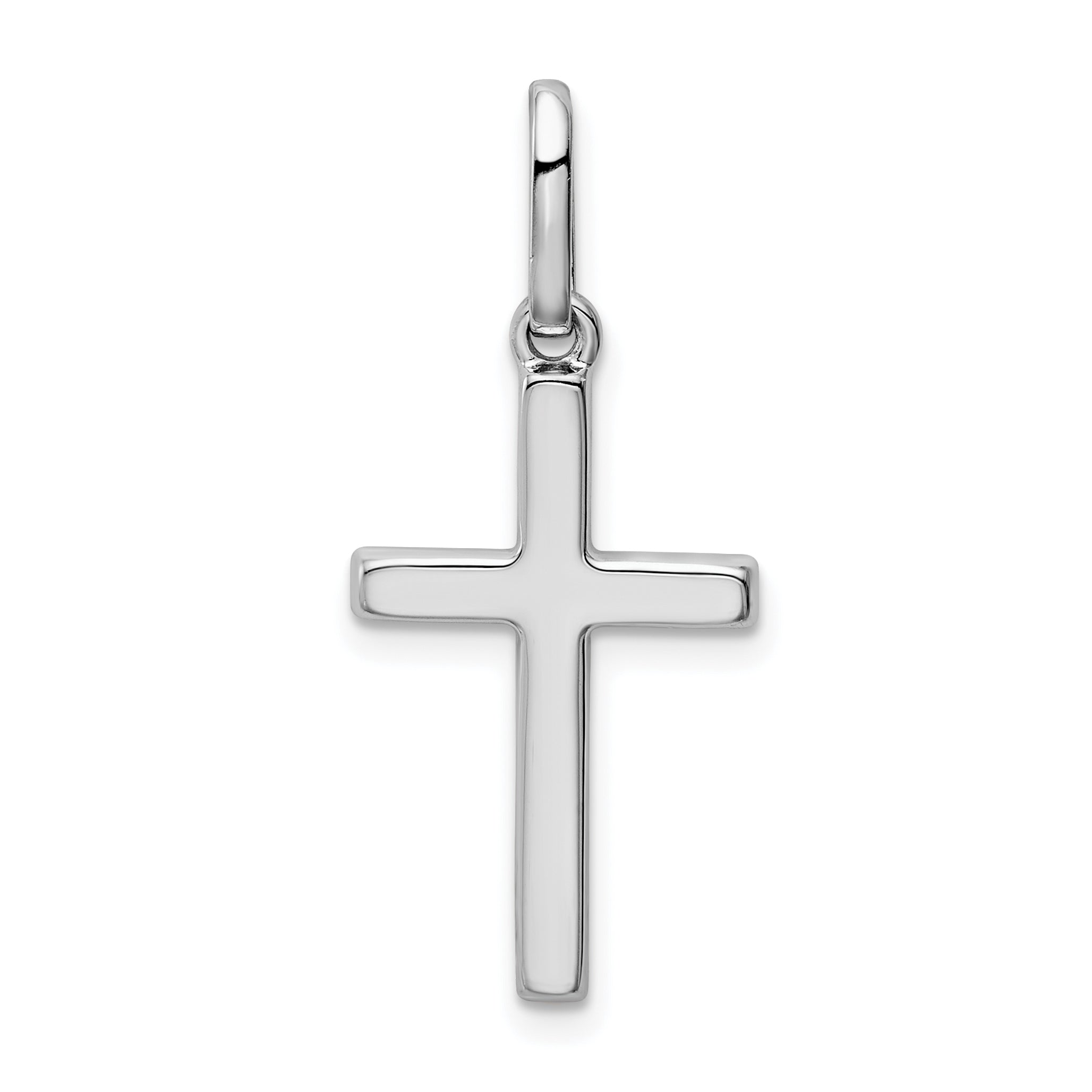14k White Gold Hollow Cross Pendant Main image