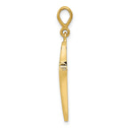 14K Gold Polished Cross Pendant with Solid Flat Back Design